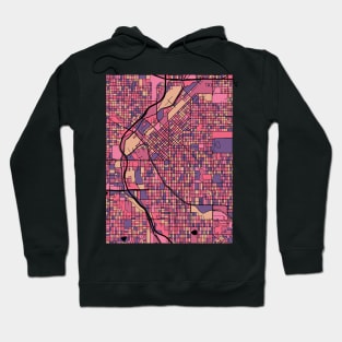 Denver Map Pattern in Purple & Pink Hoodie